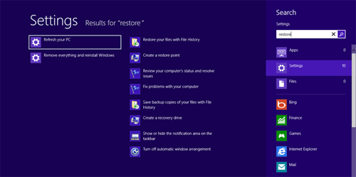 Windows 8 Start Screen, Search